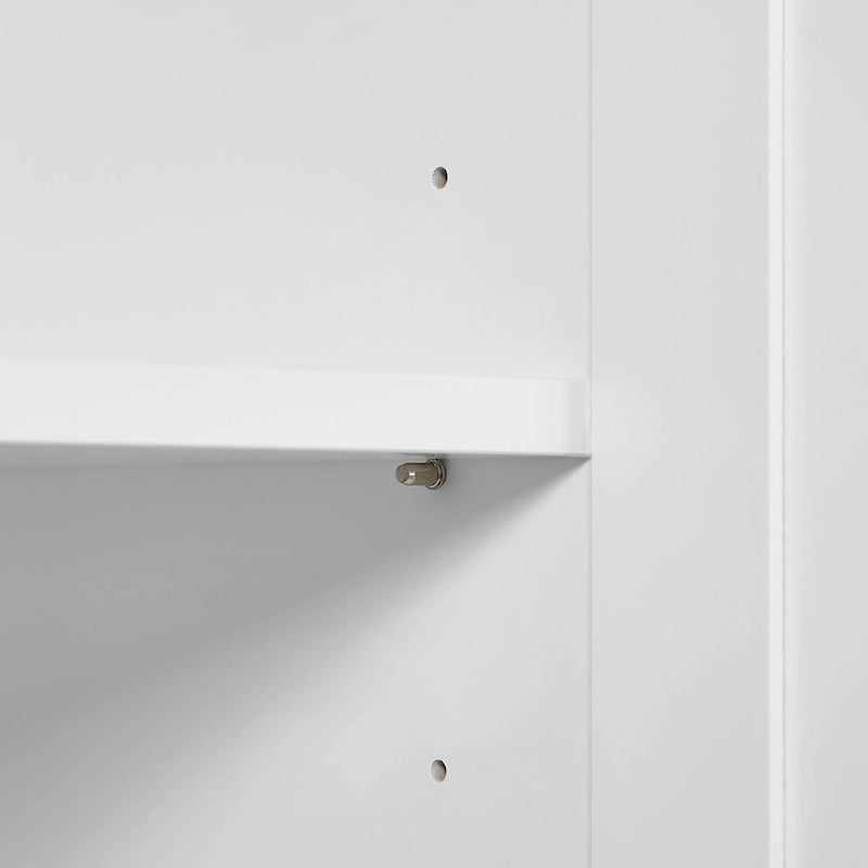 Mobiletto da bagno alto 160 cm con 2 ante e ripiano regolabile, bianco
