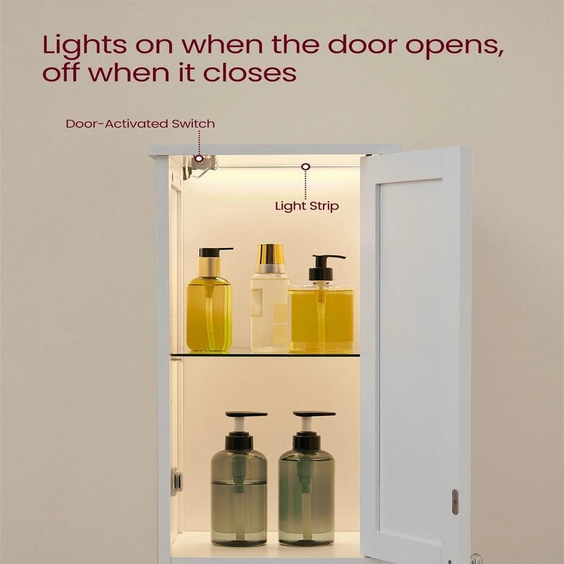 Armadietto alto da bagno con luce interna